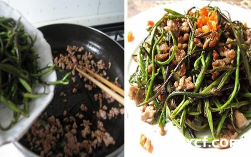 肉末手撕蕨菜的做