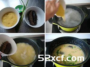 小米海参粥的做法