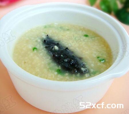小米海参粥的做法