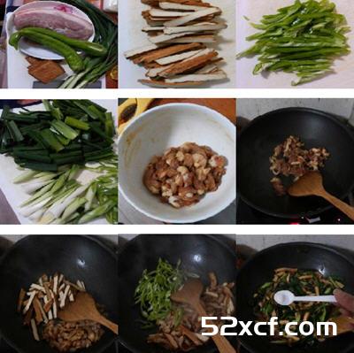 蒜苗香干肉丝的做法