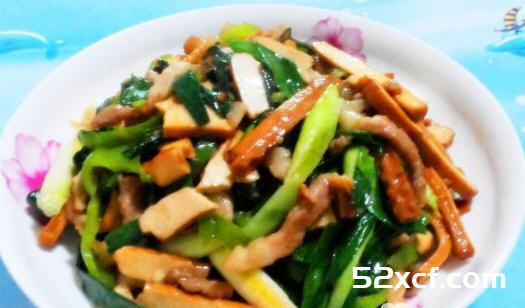 蒜苗香干肉丝的做法