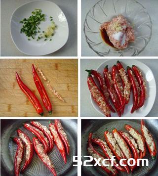 榄菜肉酿红椒的做法