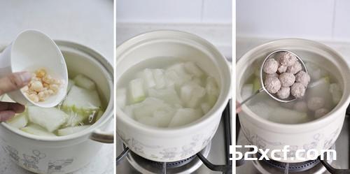 干贝冬瓜肉丸汤的做法