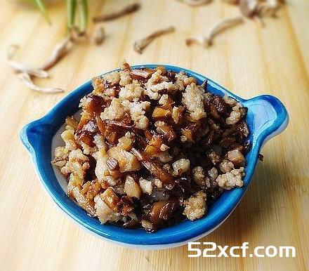 肉末炒菌脚的做法