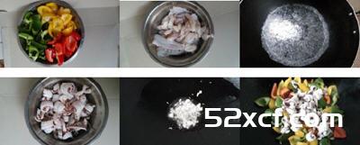 三色炒鱿鱼须的做法