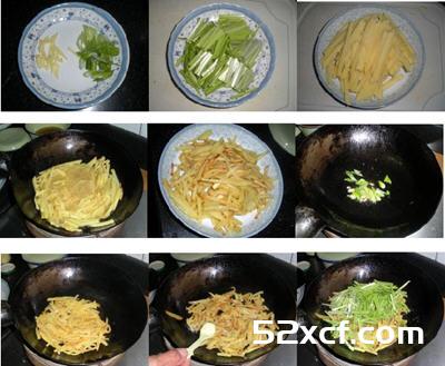 蒜苗炒土豆丝的做法