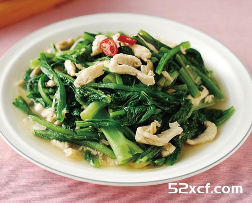 鸡丝炒菠菜的做法