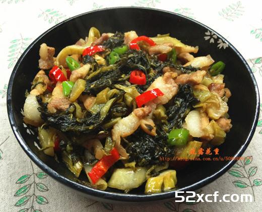 水绿菜炒五花肉的做法