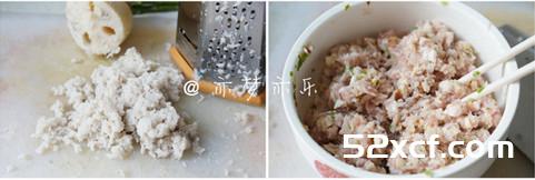 芦笋浇汁藕泥肉丸的做法
