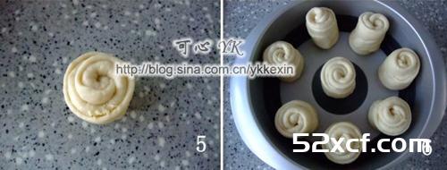 椰蓉花朵圆面包的做法
