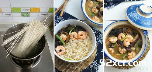 菌菇虾仁汤面的做法