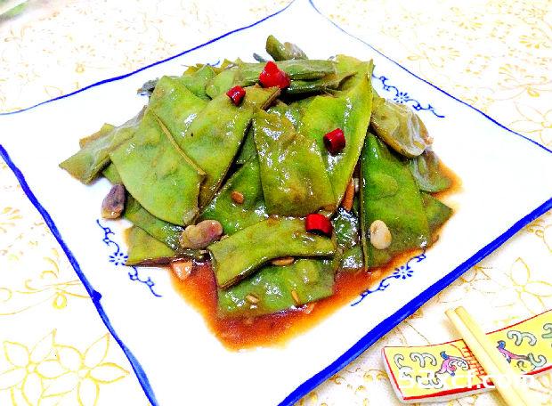 鲍汁手撕扁豆的做法