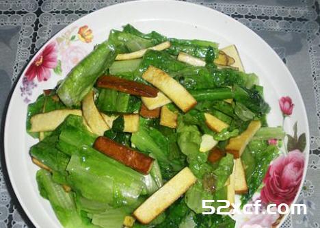 熏干炒莴笋叶的做法
