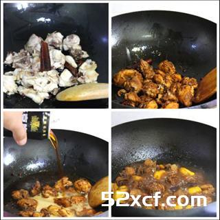 黑啤板栗烧鸡的做法