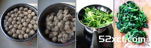 菠菜肉丸子汤的做法
