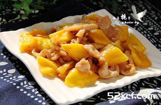 菠萝蜜炒肉片的做法