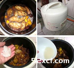 电饭煲板粟冬菇焖鸡怎么做