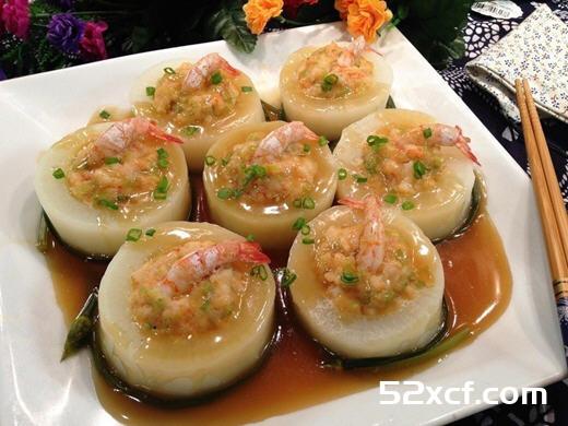 虾肉酿白萝卜的做法