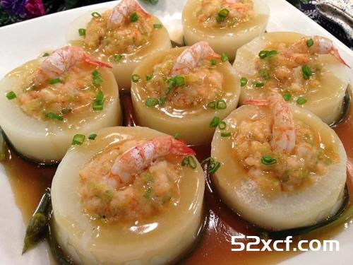 虾肉酿白萝卜的做法