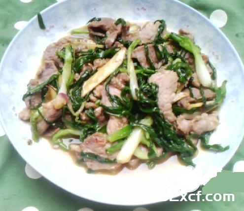 香葱炒瘦肉的做法