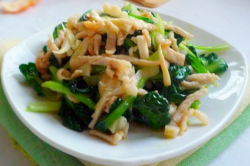 杏鲍菇炒塌菜的做法