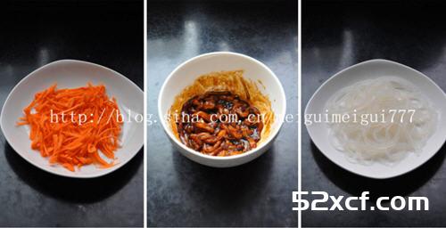 红萝卜炒粉条的做法