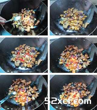 茄丁炒腊肉的做法