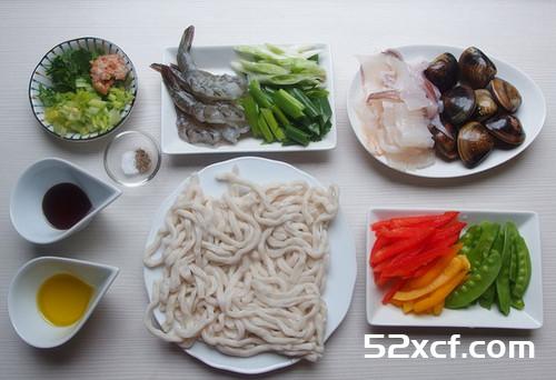 海鲜炒乌龙面的做法