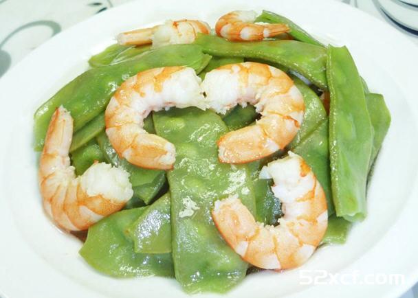虾肉炒扁豆的做法