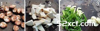 腊肠烧杏鲍菇的做法