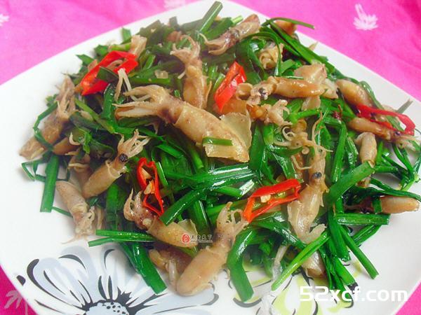 小乌贼炒韭菜的做法